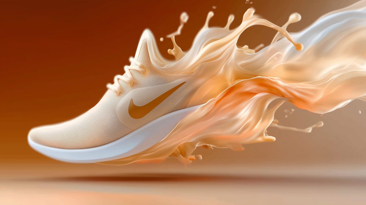 AIBoxBot构图进阶：焦糖旋涡 x Nike 球鞋包装质感海报｜Midjourney 提示词 - AIBoxBot