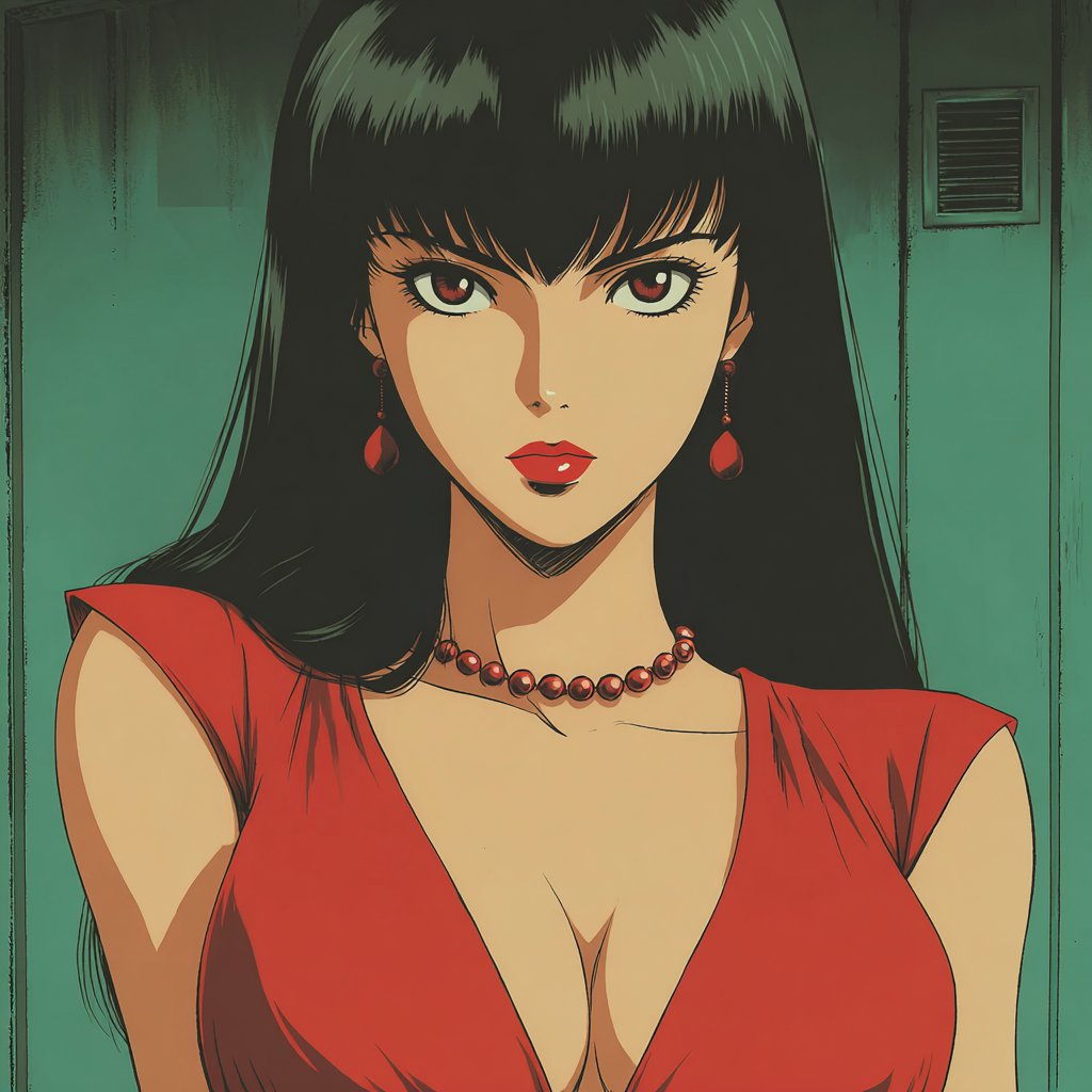 AIBoxBot最新教程：经典港漫味的复古黑色系动漫女主风格 | Midjourney（附提示词） - AIBoxBot