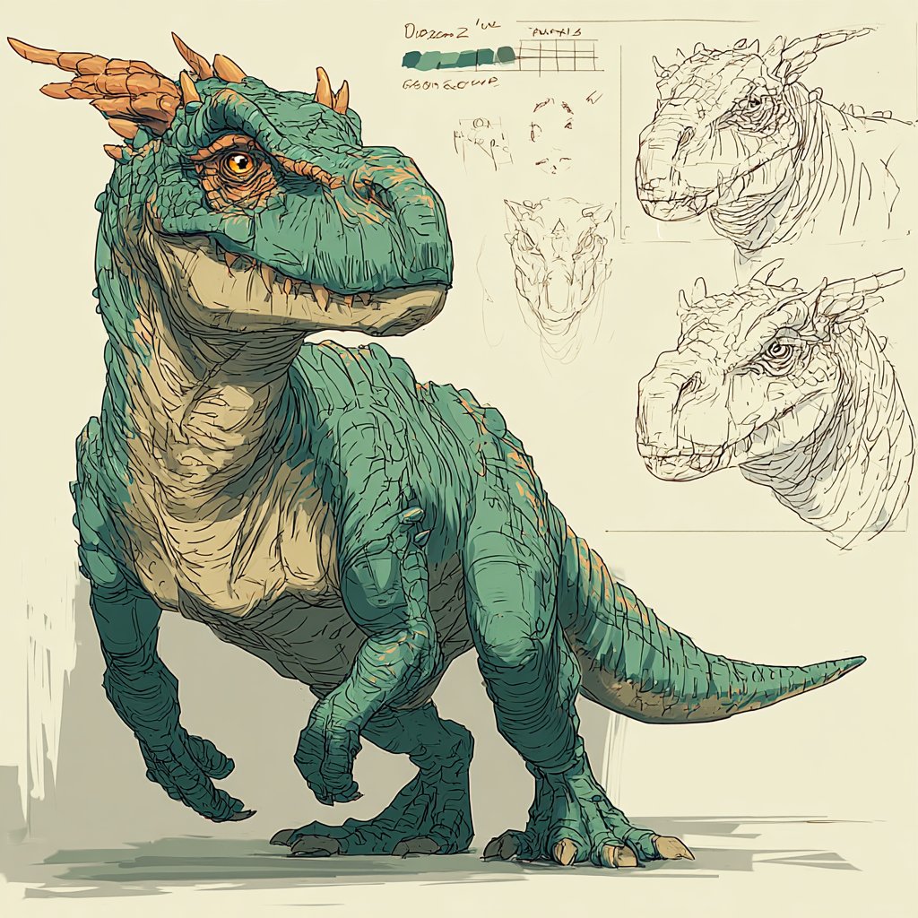 AIBoxBot构图拆解：草图设定集风格：角色与场景一体化设计｜Midjourney 实操指南（附提示词） - AIBoxBot