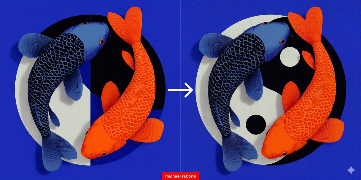 AIBoxBot构图拆解：极简阴阳锦鲤：留白背景怎么设计得高级？｜Midjourney 实操指南（附提示词） - AIBoxBot