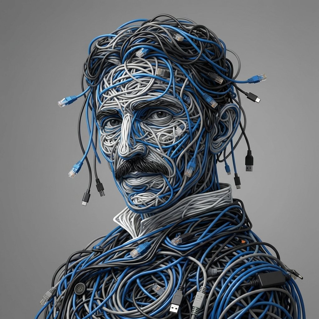 用递归，把照片变成「纠缠线缆雕塑」 - AIBoxBot