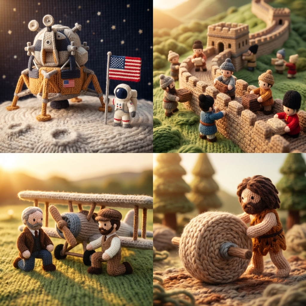 AIBoxBot实战笔记：历史名场面变毛线：4 宫格趣味可视化｜NanoBanana 教程 - AIBoxBot