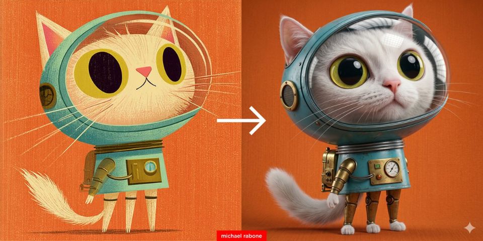 AIBoxBot构图拆解：太空猫写真：用 sref 精准复刻风格｜Midjourney 实操指南（附提示词） - AIBoxBot
