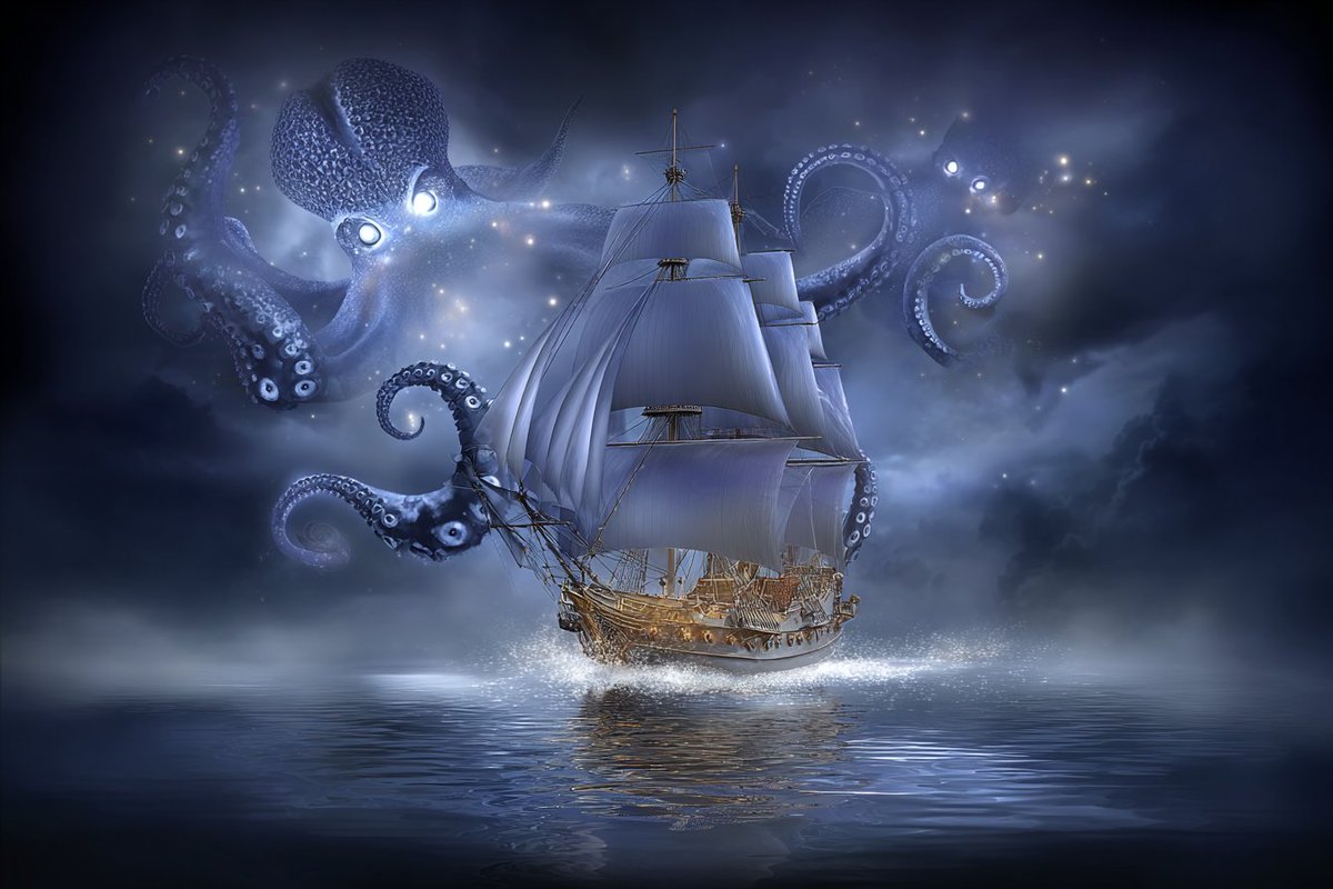 AIBoxBot最新教程：幽暗海底的巨型触手怪物肖像 | Midjourney（附提示词） - AIBoxBot