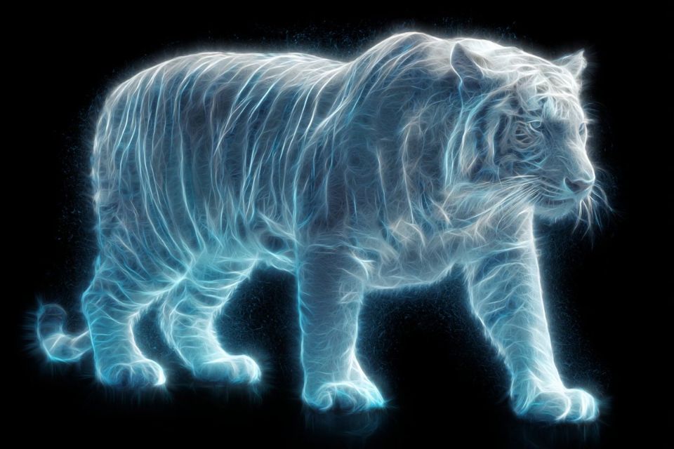 AIBoxBot案例解析：发光神话生物：轮廓荧光的奇幻质感｜Midjourney 提示词 - AIBoxBot