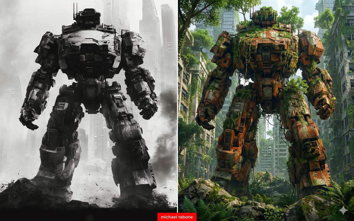 **废弃泰坦：被自然吞噬的机甲城市** - AIBoxBot