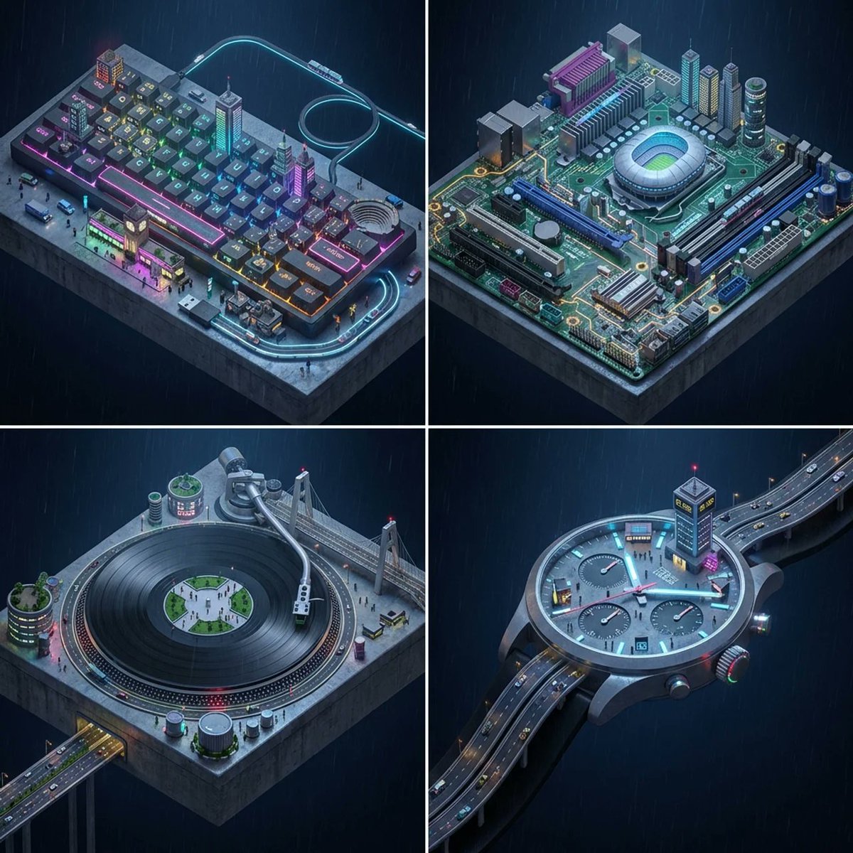 AIBoxBot案例解析：日常物品变身微缩城市的创意玩法｜NanoBanana 提示词 - AIBoxBot