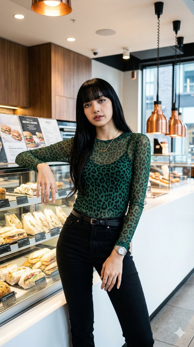 AIBoxBot构图拆解：她在等你买单：Blackpink 写真级人像案例｜NanoBanana 实操指南（附提示词） - AIBoxBot