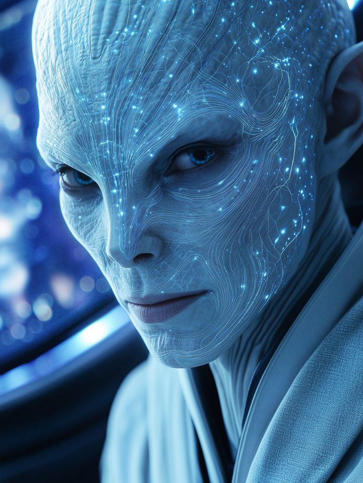 AIBoxBot构图拆解：冷色异星访客：MJ V8.1 质感测试范例｜Midjourney 实操指南（附提示词） - AIBoxBot