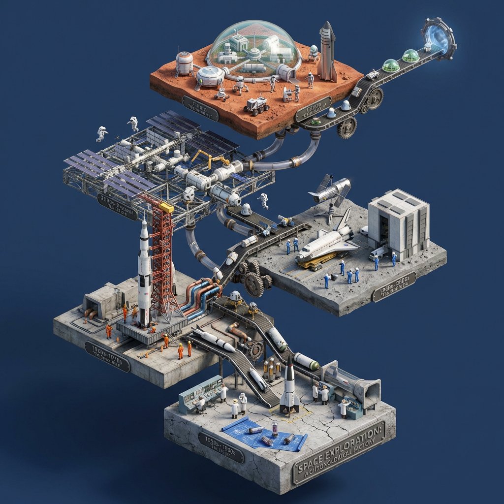 AIBoxBot构图拆解：可视化「演化与历史」的通用时间轴提示词｜NanoBanana 实操指南（附提示词） - AIBoxBot