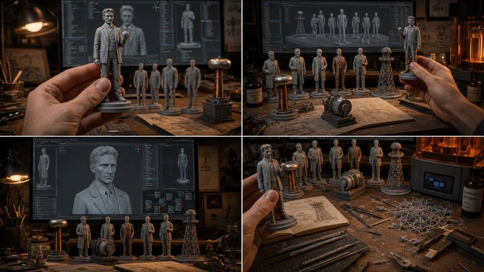 AIBoxBot最新教程：特斯拉 3D 打印雕像风格人像设计 | Midjourney（附提示词） - AIBoxBot