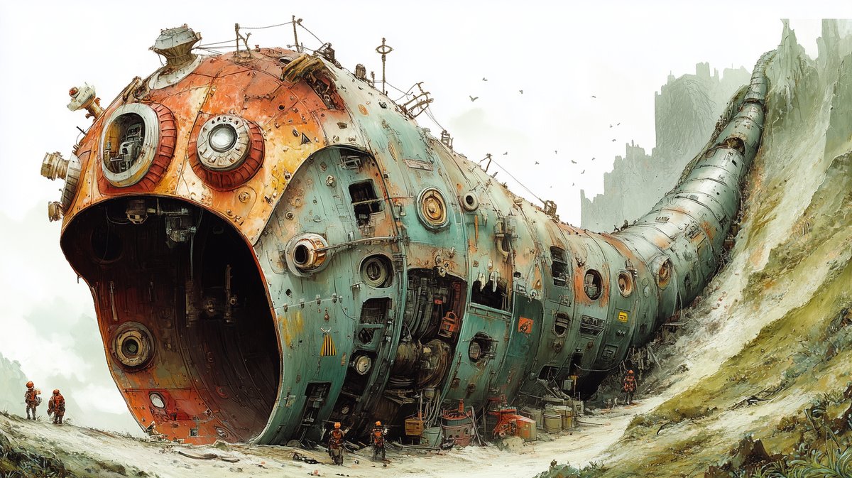 AIBoxBot实战笔记：巨型远古异星掘矿巨兽机设定图｜Midjourney 教程 - AIBoxBot