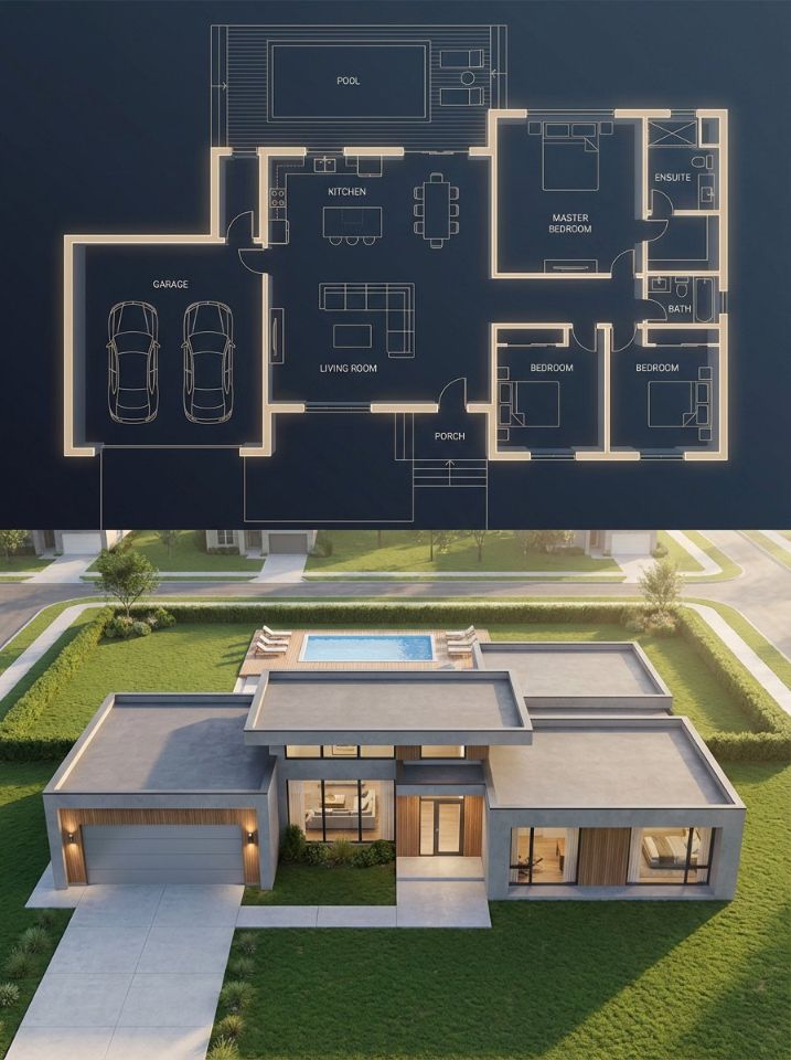 AIBoxBot构图拆解：建筑蓝图到实景渲染一键打通｜NanoBanana 实操指南（附提示词） - AIBoxBot
