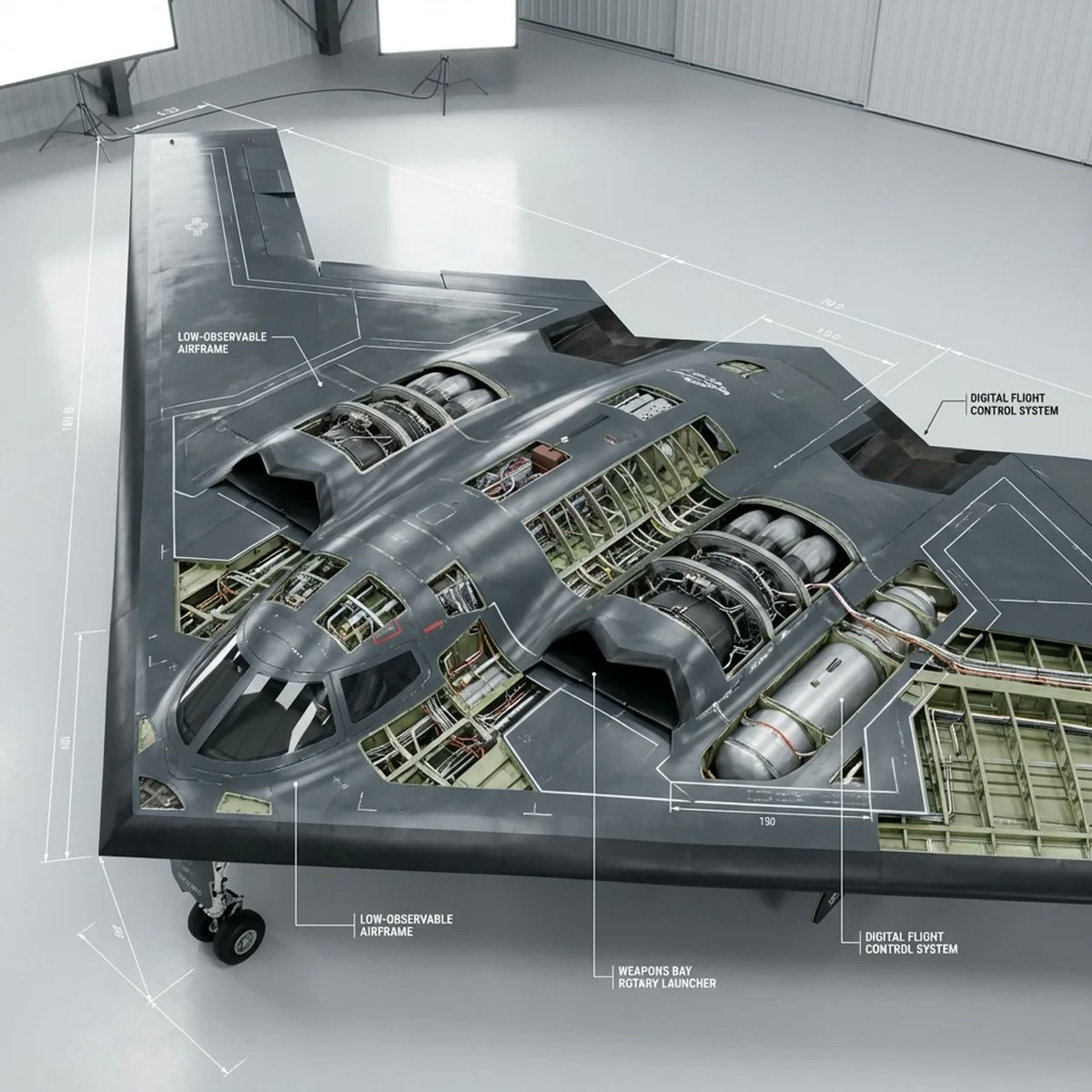 AIBoxBot视觉笔记：AI 技术剖面图：从深蓝到 B2 隐形轰炸机｜NanoBanana 构图实操指南 - AIBoxBot