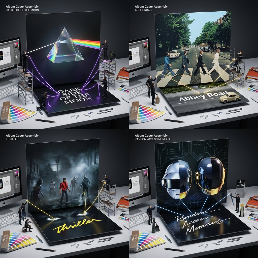 AIBoxBot实战笔记：专辑封面可视化：2x2 网格玩法｜Midjourney 教程 - AIBoxBot