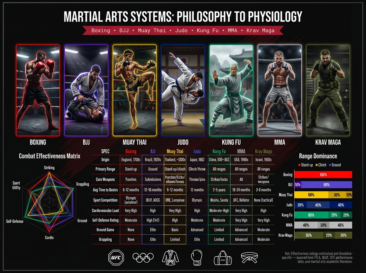AIBoxBot场景实战：武术体系对比信息图：长提示词实战案例｜NanoBanana 构图提示词 - AIBoxBot