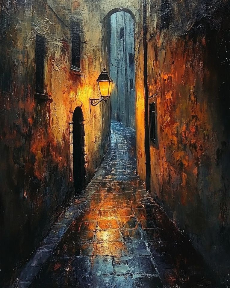 AIBoxBot视觉笔记：阴冷湿街与孤独情绪练习｜Midjourney 构图实操指南 - AIBoxBot