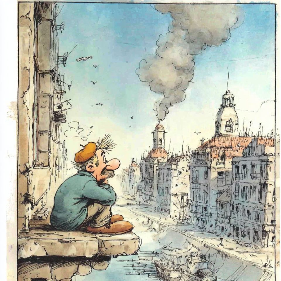 AIBoxBot视觉拆解：法比水彩漫画感的城市速写风格｜Midjourney 教程 - AIBoxBot