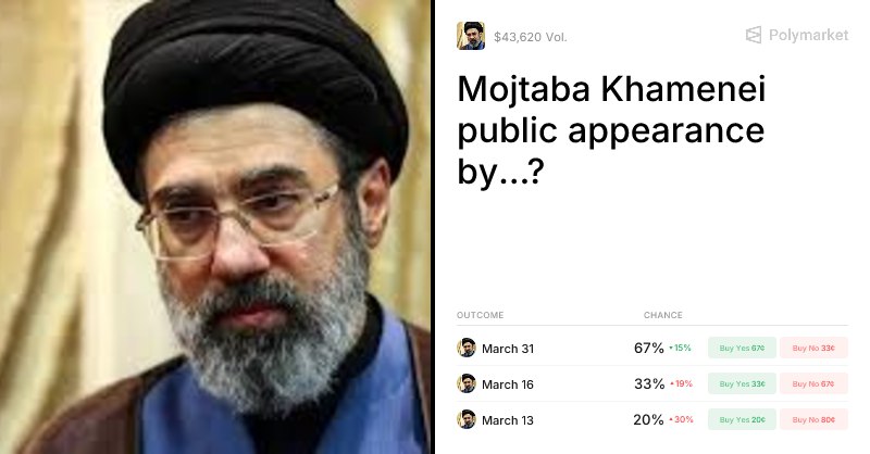 🚨 新 POLYMARKET：Mojtaba Khamenei 将于何时公开露面？ - AIBoxBot