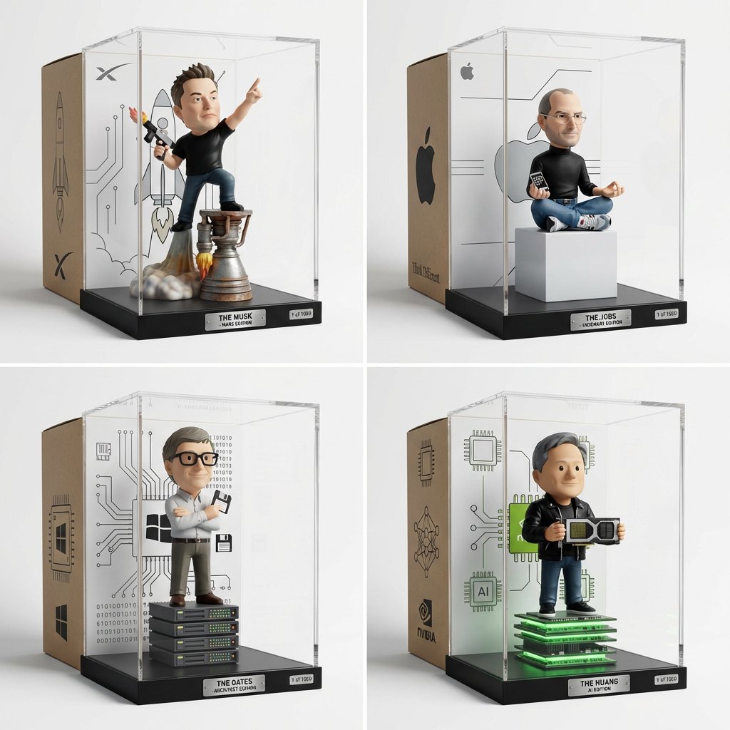 AIBoxBot案例解析：科技大佬人格四宫格可视化｜NanoBanana 提示词 - AIBoxBot