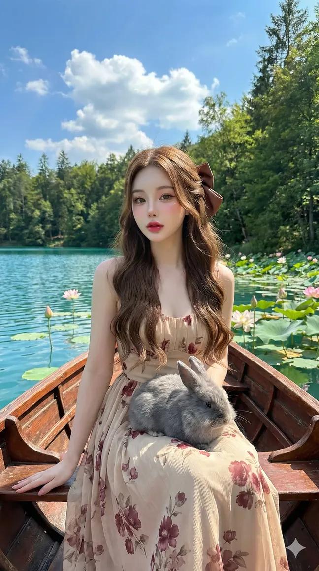 AIBoxBot案例解析：复古花纹长裙少女的超写实人像构图｜Midjourney 提示词 - AIBoxBot