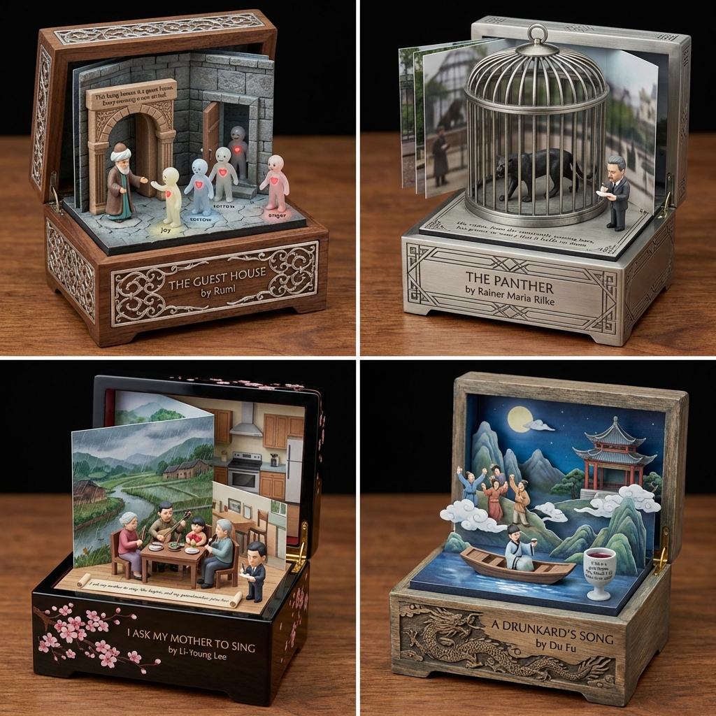 AIBoxBot最新教程：冷门诗歌变海报：NanoBanana 可视化实验 | NanoBanana（附提示词） - AIBoxBot