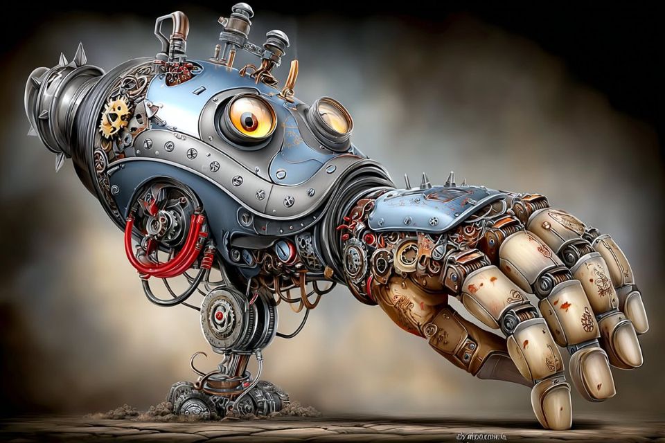 AIBoxBot场景实战：奇异手部雕塑感插画练习｜Midjourney 构图提示词 - AIBoxBot