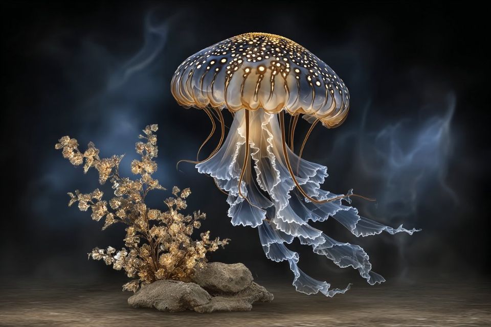 AIBoxBot构图拆解：梦幻水母女神的深海肖像｜Midjourney 实操指南（附提示词） - AIBoxBot