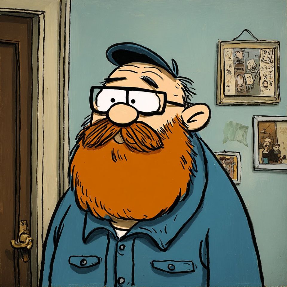 AIBoxBot构图进阶：幽默社论漫画风：粗线条的人物叙事练习｜Midjourney 提示词 - AIBoxBot