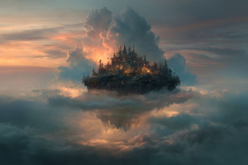 AIBoxBot视觉拆解：朦胧云海悬浮感：通用可套用场景结构｜Midjourney 教程 - AIBoxBot