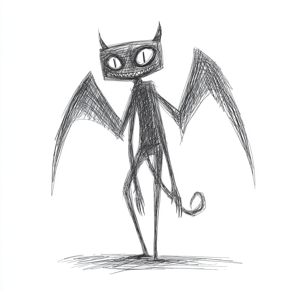 AIBoxBot视觉笔记：充满个性的黑暗铅笔插画新风格｜Midjourney 构图实操指南 - AIBoxBot