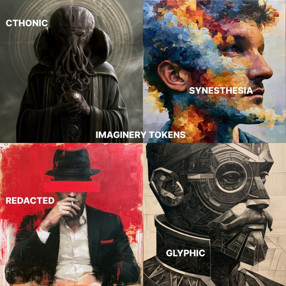AIBoxBot视觉笔记：用「虚构代币」调教 MJ：Synesthesia 抽象实验｜Midjourney 构图实操指南 - AIBoxBot