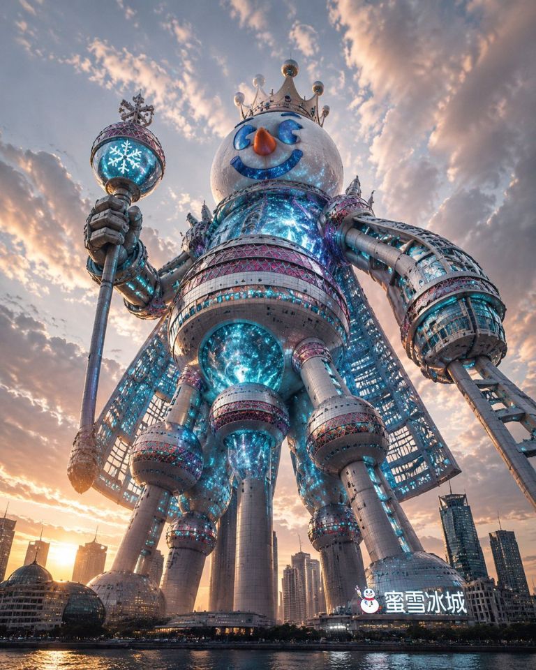 AIBoxBot场景实战：城市地标变身巨型守护神构图示范｜Midjourney 构图提示词 - AIBoxBot
