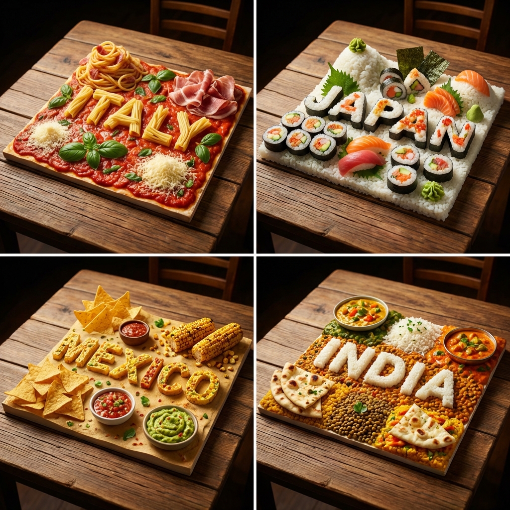 AIBoxBot场景实战：3D 国家名字微缩景观字体海报｜Midjourney 构图提示词 - AIBoxBot