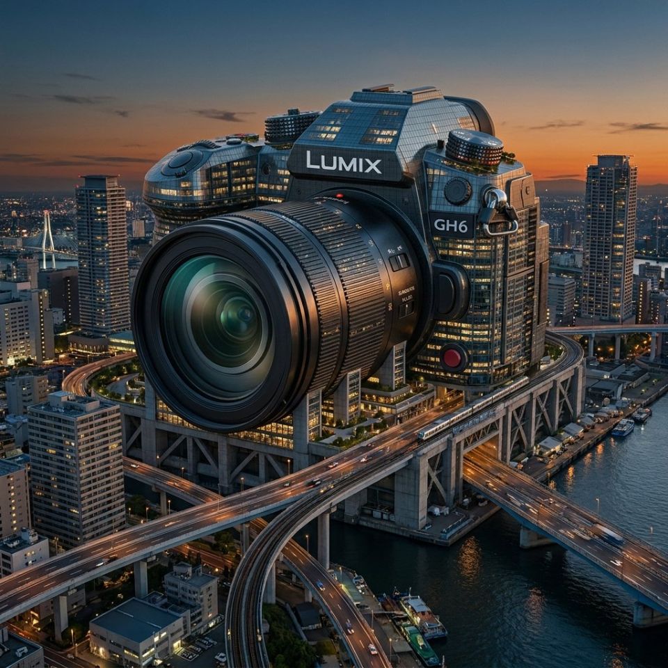 AIBoxBot最新教程：用相机“盖城市”：把 GH6 变成巨型建筑 | NanoBanana（附提示词） - AIBoxBot