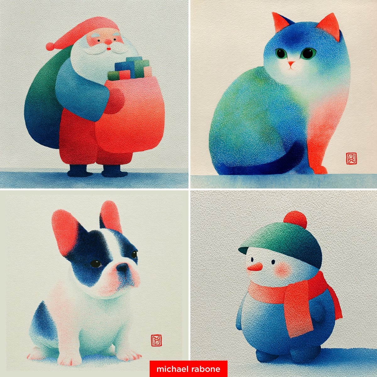 柔和点彩的日式水彩萌系插画风格解析 - AIBoxBot