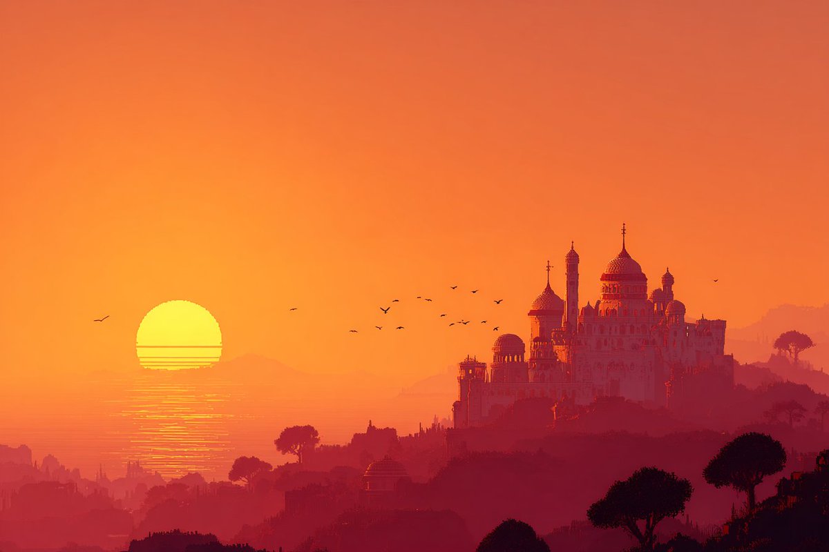 AIBoxBot创作练习：永恒日落幻境：暖色天际下的梦境场景｜Midjourney 提示词分享 - AIBoxBot