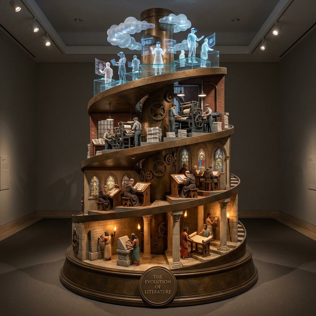 AIBoxBot构图进阶：文学演化可视化：从四个时代讲故事｜NanoBanana 提示词 - AIBoxBot