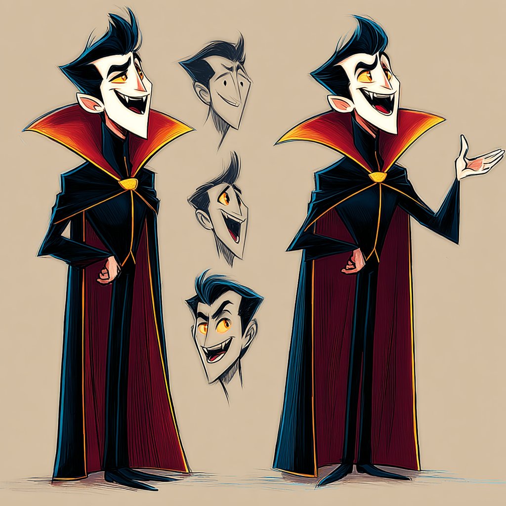 AIBoxBot实战笔记：角色设定表风格参考：现代 2D 动画转面设计｜Midjourney 教程 - AIBoxBot