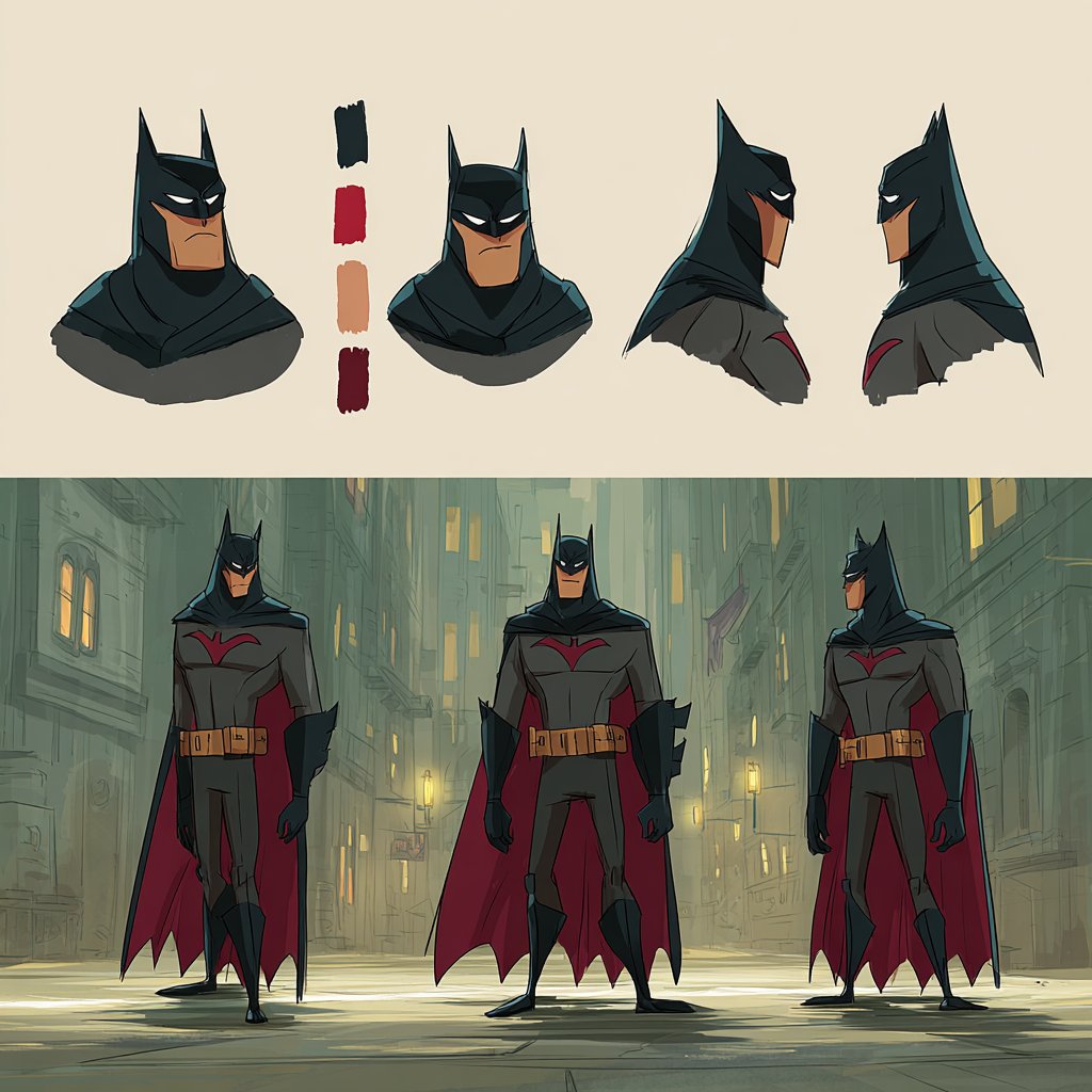 AIBoxBot视觉笔记：电影质感 2D 角色设定风格参考 --sref 3001861595｜Midjourney 构图实操指南 - AIBoxBot